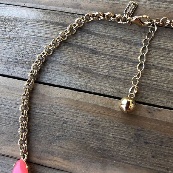 kate spade Neon Orange Chunky Crystal Gold Plated Statement Necklace! EUC - Picture 5 of 13